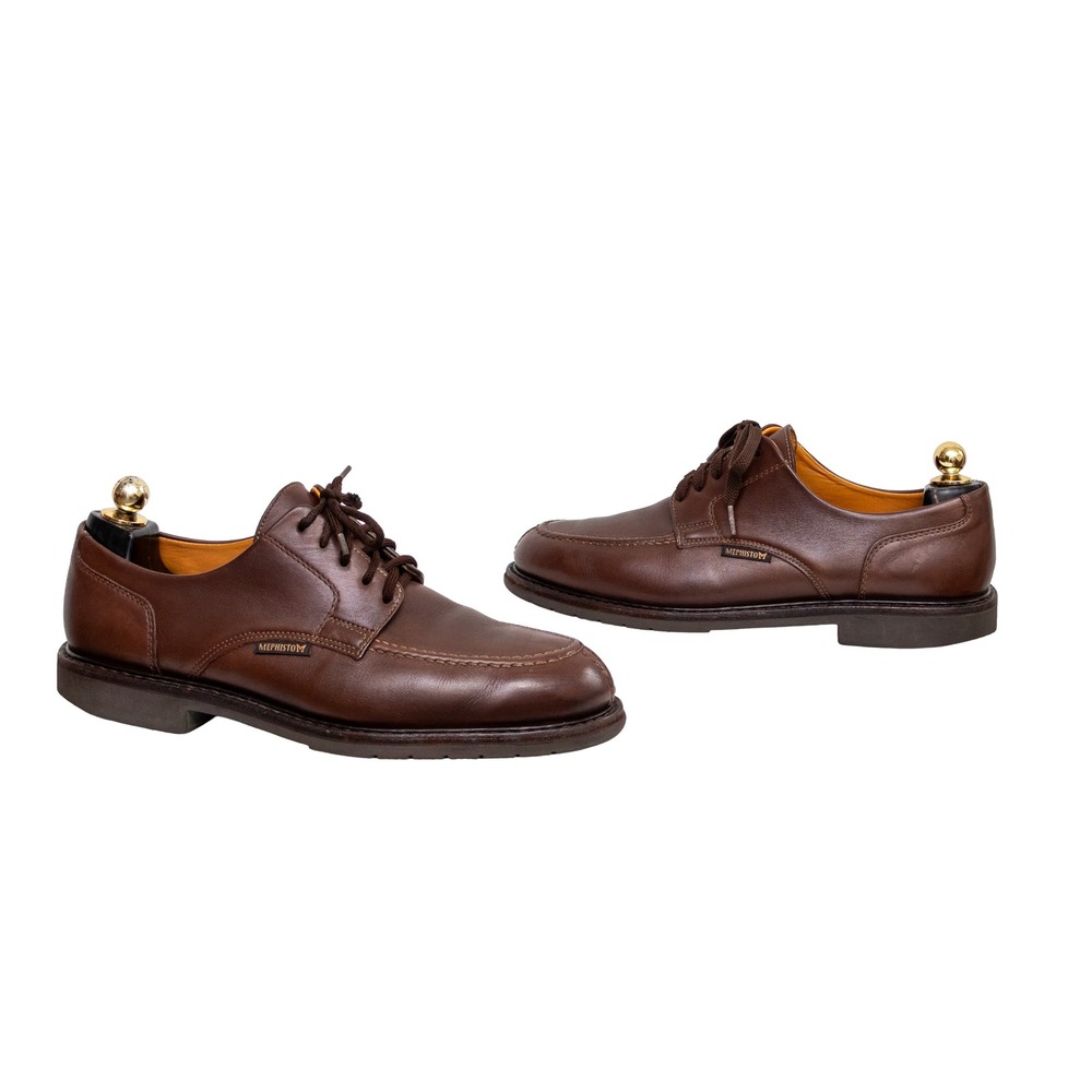 Mephisto Goodyear Welt Brown Leather Moc Toe Derby Shoes Mens 10 US‎ 9.5 EUR
